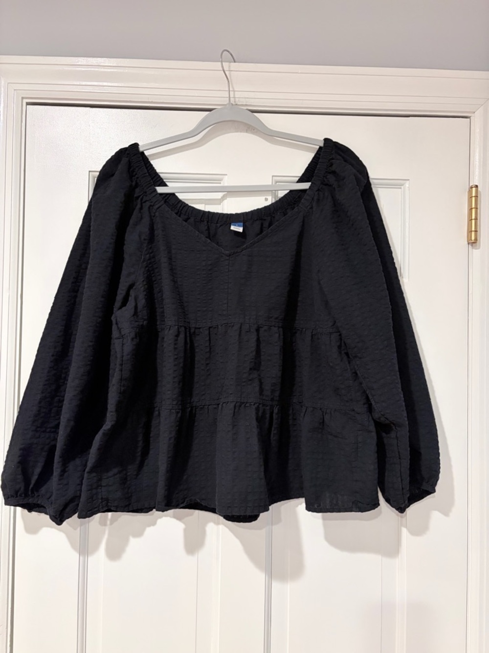 Old Navy Black Tiered Peasant Top